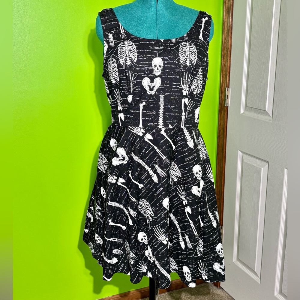 Retrolicious Glow Skull & Bones Skater Dress